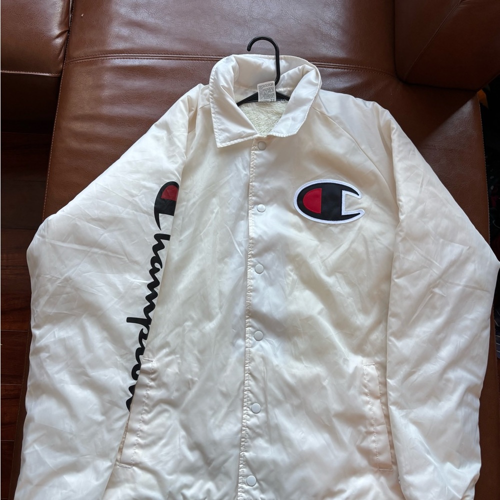 Champion White Windbreaker Jacket